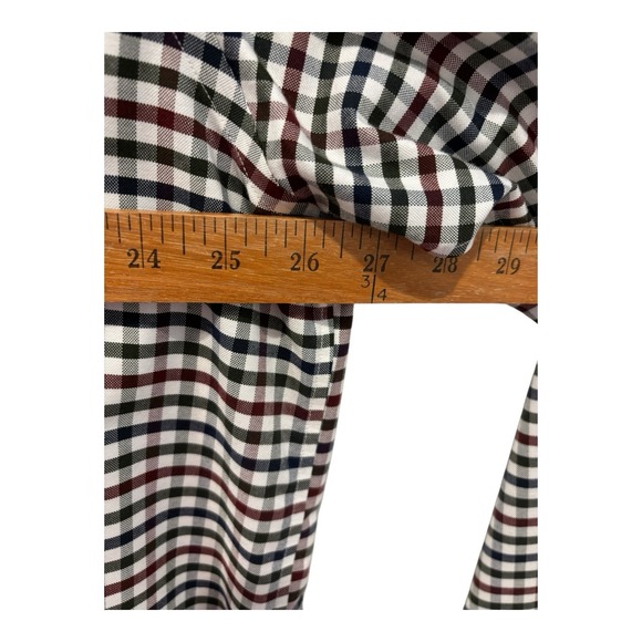 Lands End Shirt Men 18 Big & Tall Supima Cotton Black Red White Checked No Iron‎ - Picture 5 of 8